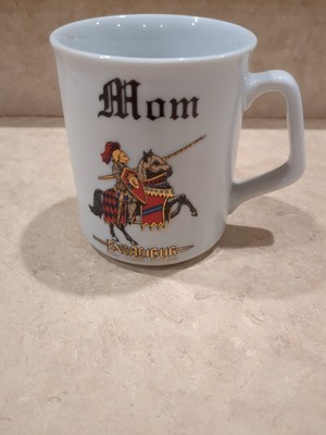 Coffee Mug Excalibur Casino Hotel Las Vegas Mom Knight Horse Sword White Medieva