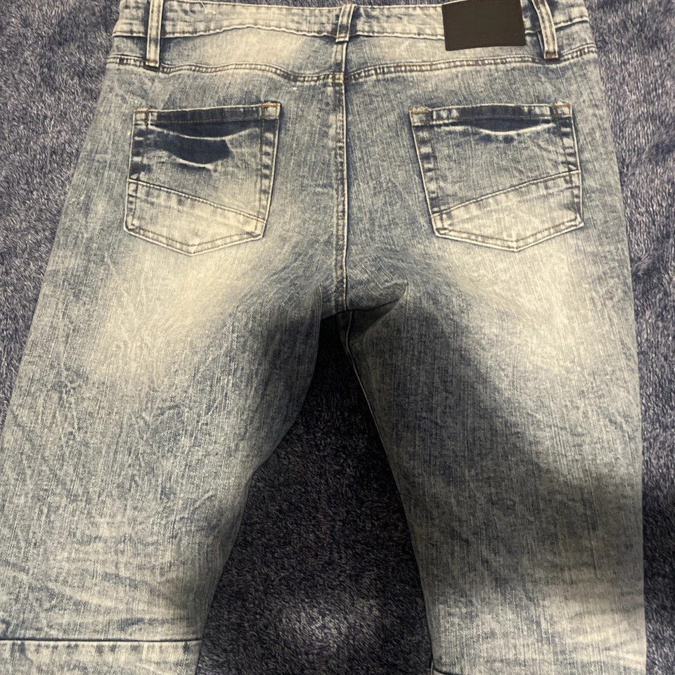 Jeans ajustados Rue21 Premium Arc para hombre talla 30x30 Supreme Flex azul denim desgastado Foto 3 de 4