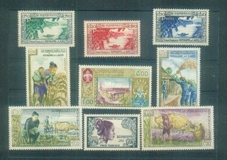 Super Lot älterer Briefmarken aus dem Königreich Laos postfrisch