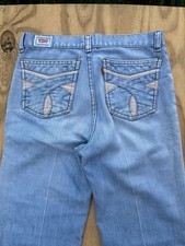 Vintage 70s Levis Orange Tab Bell Bottom Jeans Corduroy Inset Pocket Flare Hippy