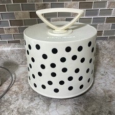 Rare white Disk-Go Case 45 Record Holder Case Black Polka Dots