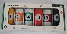 VINTAGE Luminarc Drinking Glass Tumblers POOL PARLOR Set of 6 2oz Shot Glasses