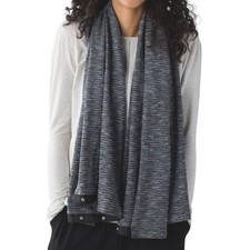 Lululemon Vinyasa Infinity Scarf Wrap Shawl Heathered Black With Snaps