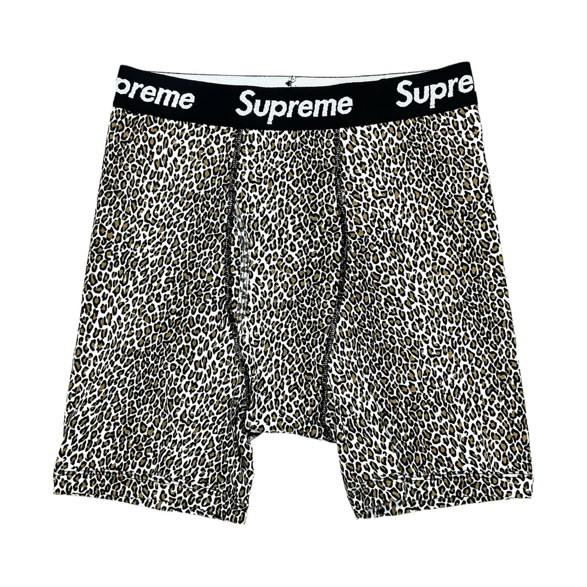 RARE *NEW* Supreme Hanes Boxer Briefs (2 Pack) Leopard Mens Size Medium SS19 M image 4