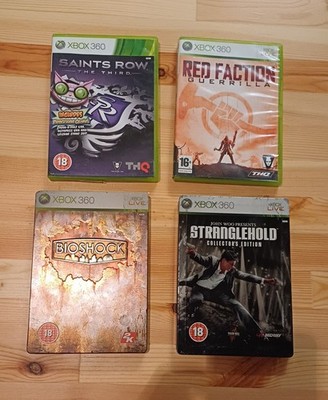 4 x Xbox 360 Spiele Bundle Xbox Live Bioshock Stranglehold Red Faction SaintsRow