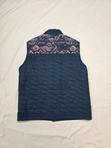 New &LORE Nanotex Aquapel Quilted TRIBAL Vest Men's LARGE L Insignia Blue POLY image 3