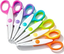 Mr. Pen Craft Scissors - Decorative Edge, 6 Pack, White & & Vibrant 