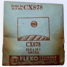 Vintage New Watch Crystal GS No. CX878 for GRUEN 22.6 x 16.1 mm