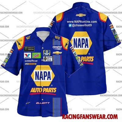 Chase Elliott Nascar Racing 2017 Uniform Apparel Clothes Hawaiian Polo Shirts
