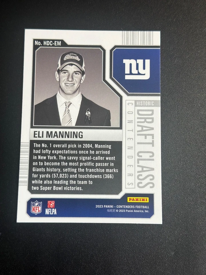 2023 Contenders - Eli Manning - Historic Draft Class Red - New York Giants - Photo 2/2
