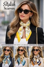 Luxury Women Fashion Scarf – Elegant Square Neck Hair Bag Wrap, Gift Idea