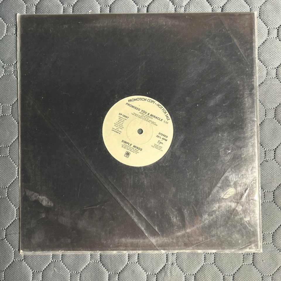 SIMPLE MINDS PROMISED YOU A MIRACLE RARE PROMO 12" VINYL 1981 VIRGIN VINTAGE - Image 4 of 4