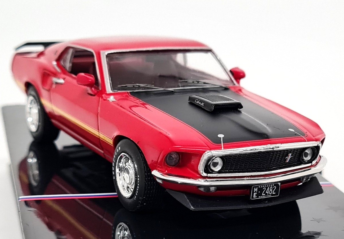 iXO 1/43 Ford Mustang Mach 1 1969 Calypso Coral Red Diecast Scale Model Car