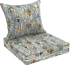 Outdoor Deep Seat Cushion Set Water Repellent 22"x22" Patio Thick Cushions