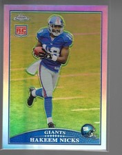 Hakeem Nicks - 2009 Topps Chrome Football Refractor Rookie Card - #TC115. rookie card picture