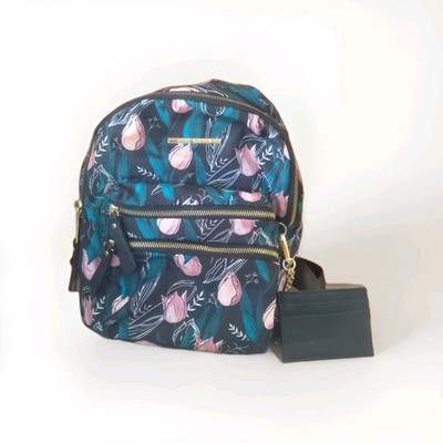 Steve Madden Mini Nylon Backpack Purse, Black With Pink  display picture 3