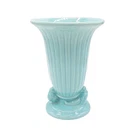 Vintage Haeger Pottery Vase Dove Love Birds Fluted MCM 1970s Light Blue
