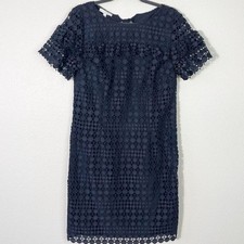 RSVP by Talbots Medallion Lace Shift Dress Lace Shift Dress Navy Blue Size 8 NEW