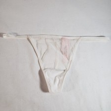 Victoria's Secret V-String Thong Small White Sheer Mesh