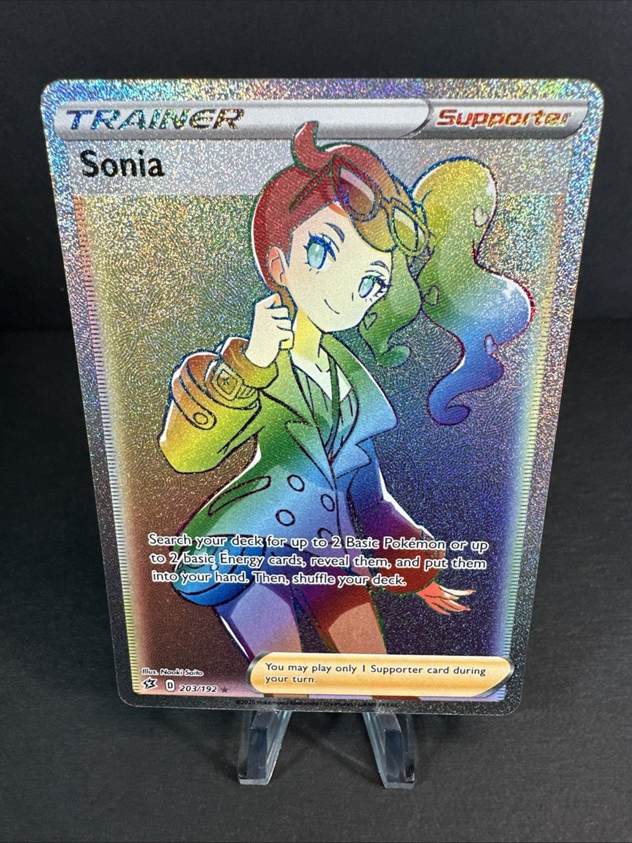 Sonia (Secret) Rainbow Rare 203/192 Full Art Trainer Rebel Clash Pokmon NM Sonia (Secret) Rainbow Rare 203/192 Full Art Trainer Rebel Clash Pokmon NM