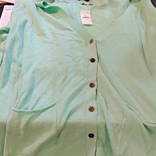 Gap Women s Green V-Neck Button Front Cardigan Sweater w/ Pockets M