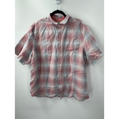 Tommy Bahama Men's Ravenna Plaid Short Sleeve Linen Blend Shirt Blue & Red Sz XL