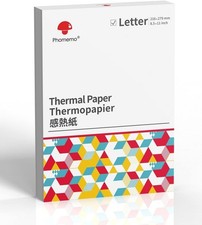 Phomemo Thermal Paper Letter Size 8.5x11 Inkless White Printer Paper Count 100