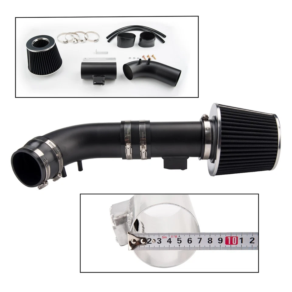 Kit de admisión de aire frío + filtro negro 3" para Honda Accord 2004 2005-2007 L4 2,4 L Foto 2 de 4