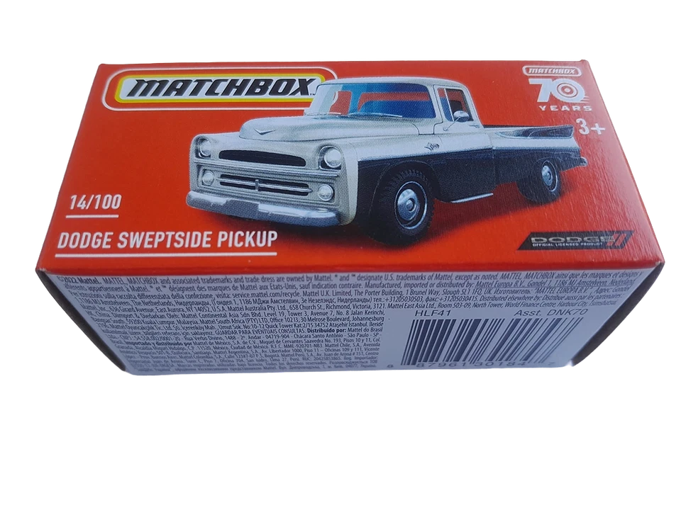 MATCHBOX POWER GRABS DODGE SWEPTSIDE PICKUP auto giocattolo da 3 pollici... - Immagine 2 di 2