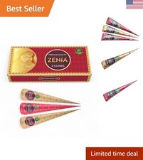 100 Natural Henna Hair Color - 3 Cones for Permanent Reddish-Brown