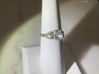 Aquamarine Simulated Gemstone Size 6 1/2 Sterling Silver 925 Vintage Ring