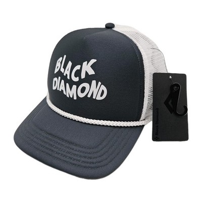 Black Diamond Equipment Foam Mesh Rope Trucker Hat Gray Flat Bill Ball Cap