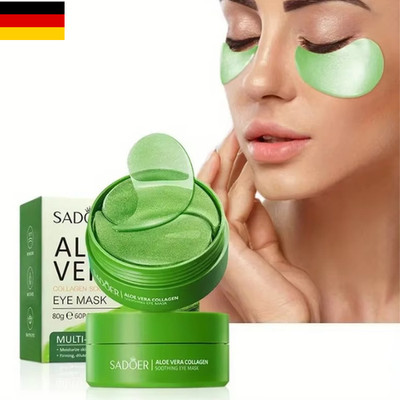 60x Aloe Vera Augenmaske Kollagen Pads   Anti-Augenringe, Falten, Feuchtigkeit