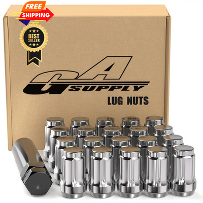 GAsupply 12x1.25 Lug Nuts Spline, M12x1.25 Closed End Acorn M12x1.25, Silver 