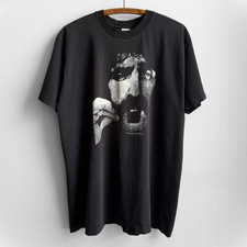 Vintage 1990s Frank Zappa Tee Black Faded Face Graphic Large