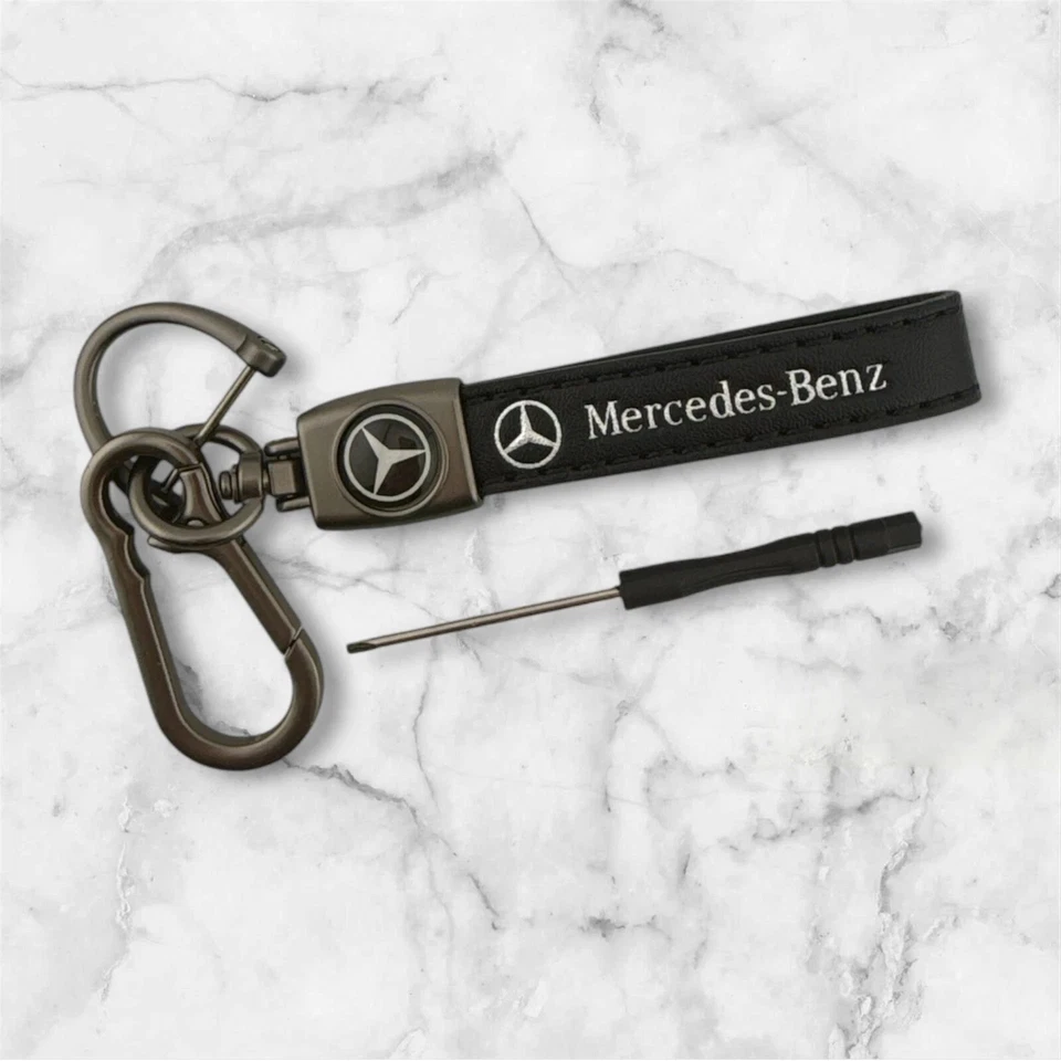2 Llaveros de cuero genuino Mercedes-Benz - Accesorio de coche de lujo | Envío gratuito Foto 2 de 4