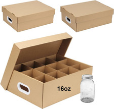 Cajas De Carton Almacenamiento Frascos Vidrio Con Separadores 3 Pzs Alta Calidad