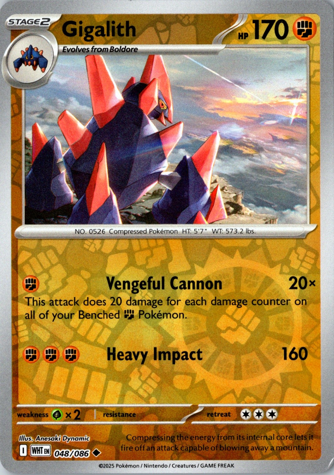 Gigalith Reverse Holo Uncommon SV: White Flare 048/086 NM