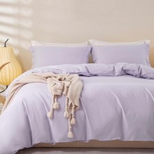 Queen Size Washed Cotton Duvet Cover - Soft, Breathable, Durable Bedding