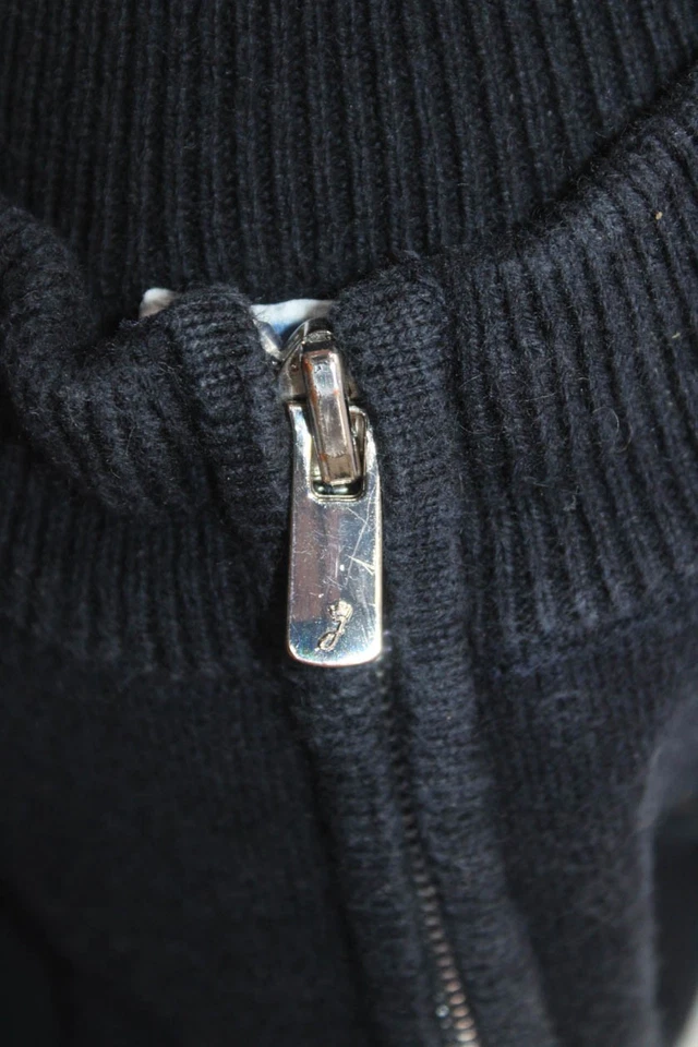 Suéter Jacadi Niños Algodón Detalle Geométrico Tejido Cremallera Completa Azul Talla 4 Foto 3 de 4