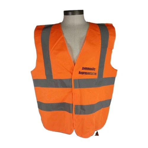 Orange Safety Vest w/ Reflective Strips XL Safety Gear High Visibility Costume - product listing photo