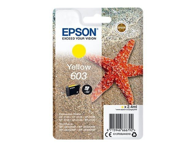 EPSON 603 jaune - Cartouche d'origine (C13T03U44010)