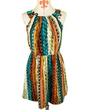 VTG A.Byer Multicolor Striped Sleeveless Fit And Flare Dress Women’s M