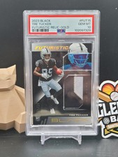 Tre Tucker 2023 Panini Black #FUT-15 Futuristic Jersey Royal /10 PSA 10 (CBR)