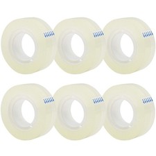 6 Rolls Transparent Tape Refills Clear Adhesive Tape for Office Home School Use