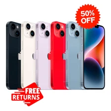 Apple iPhone 14 128GB/512GB - Midnight, Starlight, Red, Blue, Purple - Free Shi