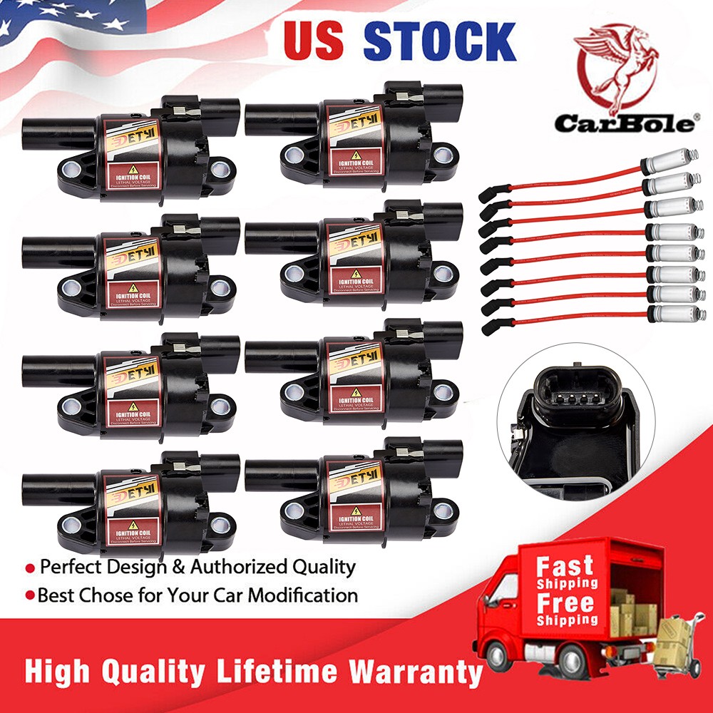 358　GMC RTT5.5 8x Ignition Coil & Wires for GMC CHEVY SILVERADO TAHOE BUICK Round