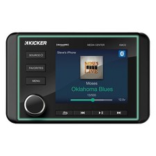 Kicker KMC5 3.5" LCD Gauge-Style Bluetooth AM/FM/WB Receiver W/Gray Cover