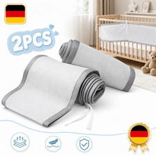 Schutzpolster Atmungsaktive Mesh 340+160cm 2 St&uuml;ck BABY Bettgitter 30cm Bett DE