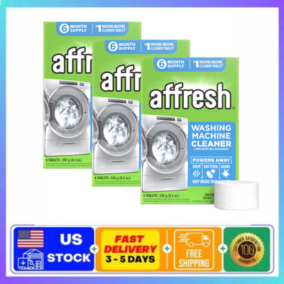 (3 Pack) - Affresh Washing Machine Cleaner 6 Tablets Washer Cleaning Tablets New